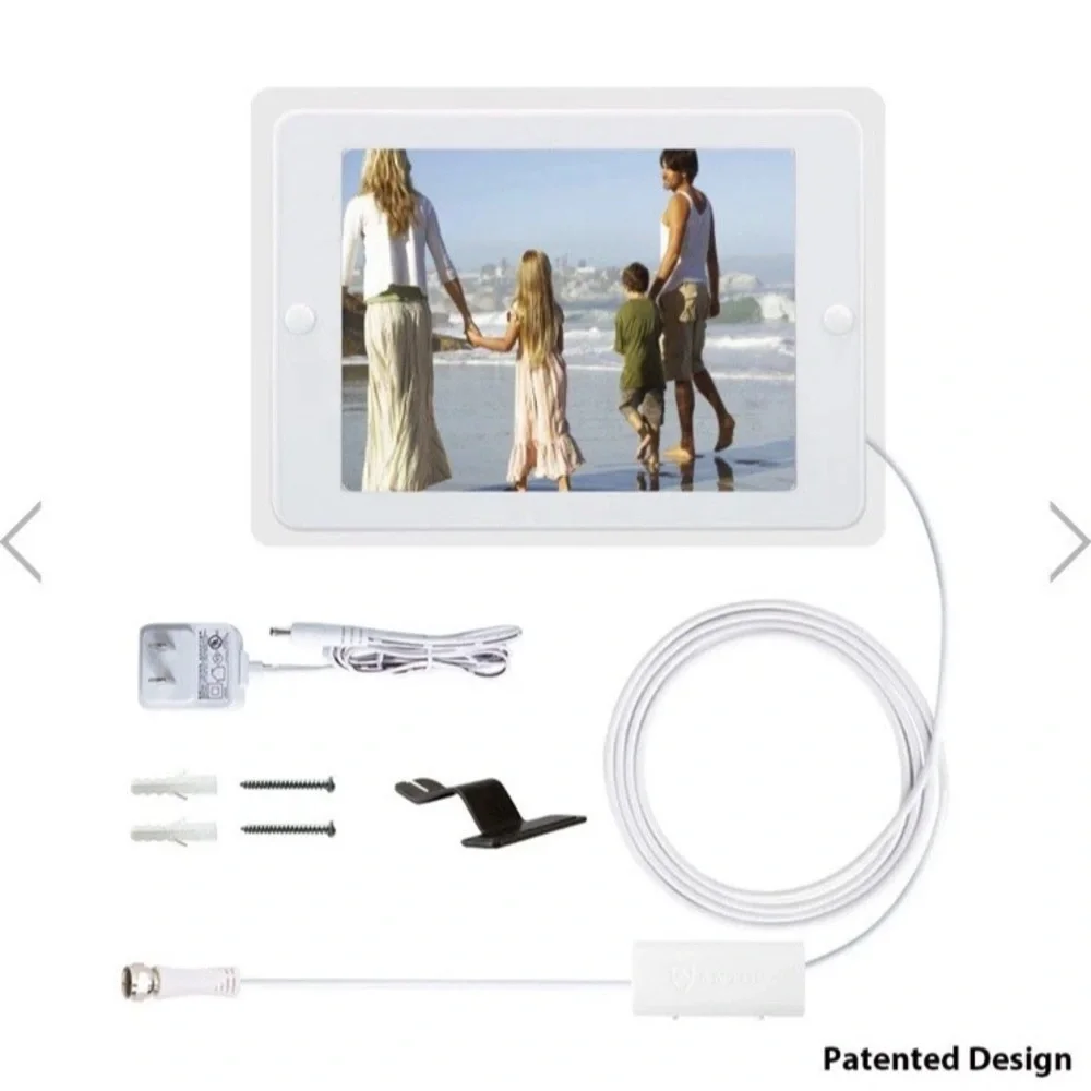 White Amplified Indoor HDTV Antenna & Photo Frame